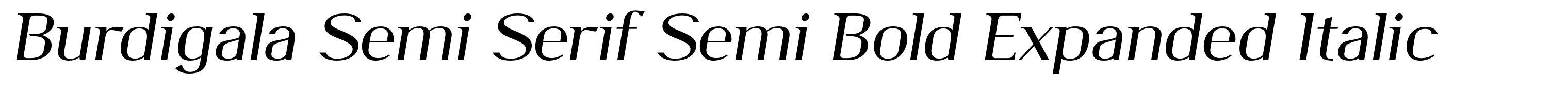 Burdigala Semi Serif Semi Bold Expanded Italic